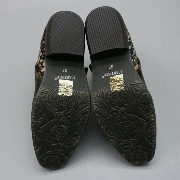 L'Artiste 37 Ladies (6.5-7) Spring Step Rodeha Black Side-zipper Ankle Booties - Picture 10 of 11